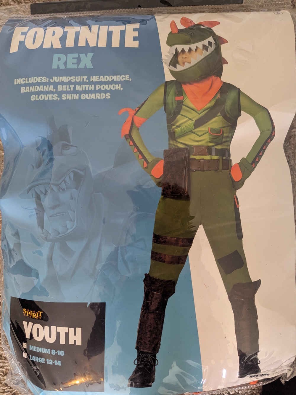 Fortnite Rex Costume Youth M 8-10 Boys Halloween Dinosaur